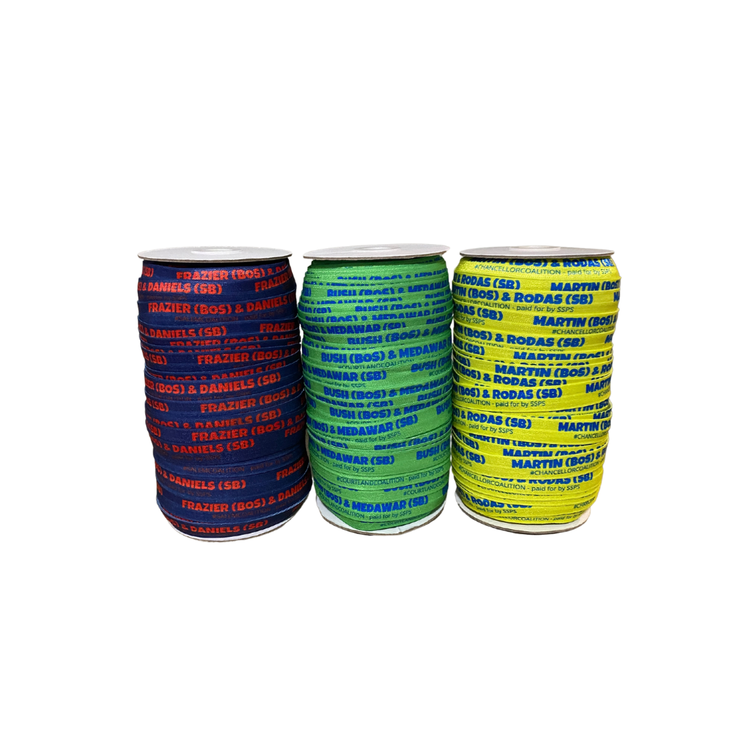Custom Printed Fold Over Elastic by the Roll - Elastic Band Co.