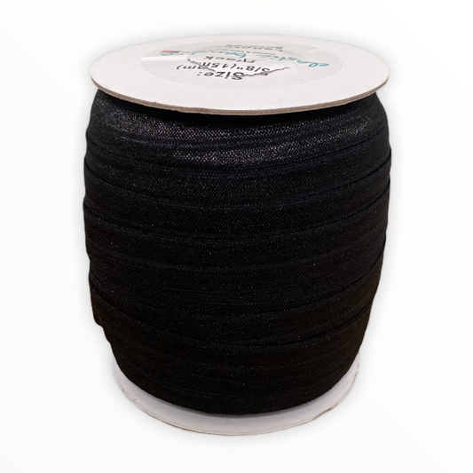 Fold Over Elastic – 50 yards black - Elastic Band Co.